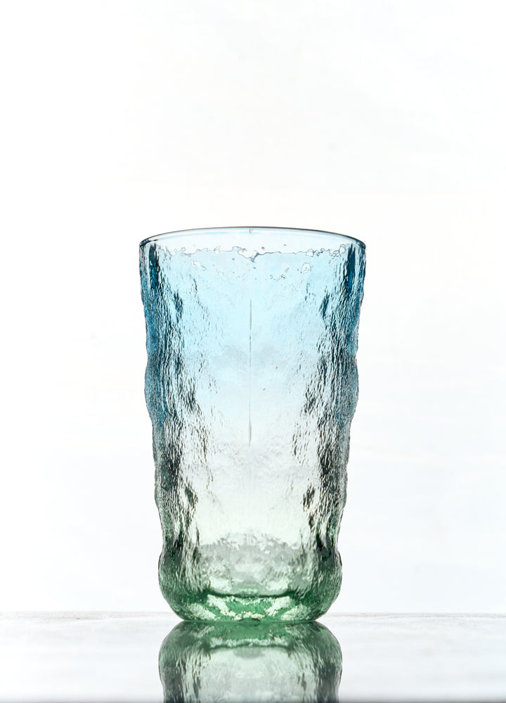 Ombre Cascade Glass- Glacier Textured Highball Glasses - Set of 6 (320ML)