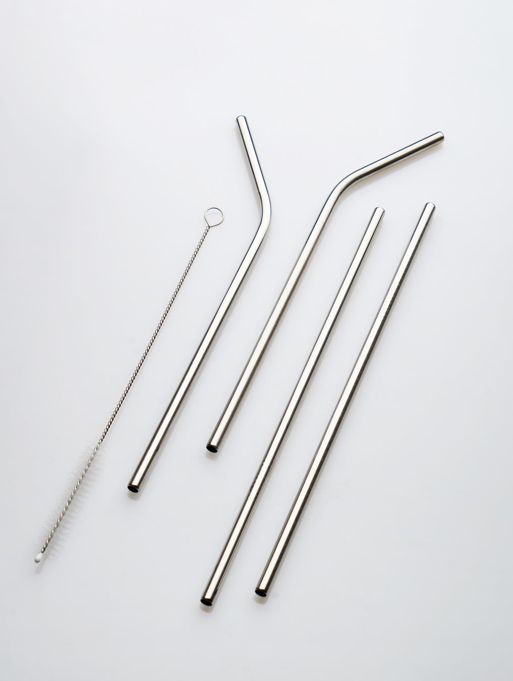 PLATINUM STRAWS SET OF 5PCS (SILVER)