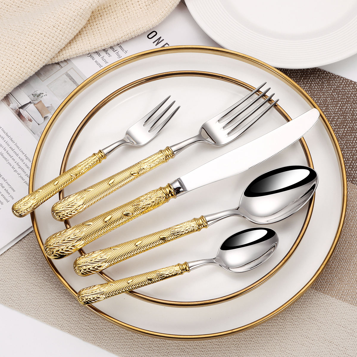Royal Harvest Gold Cutlery Set