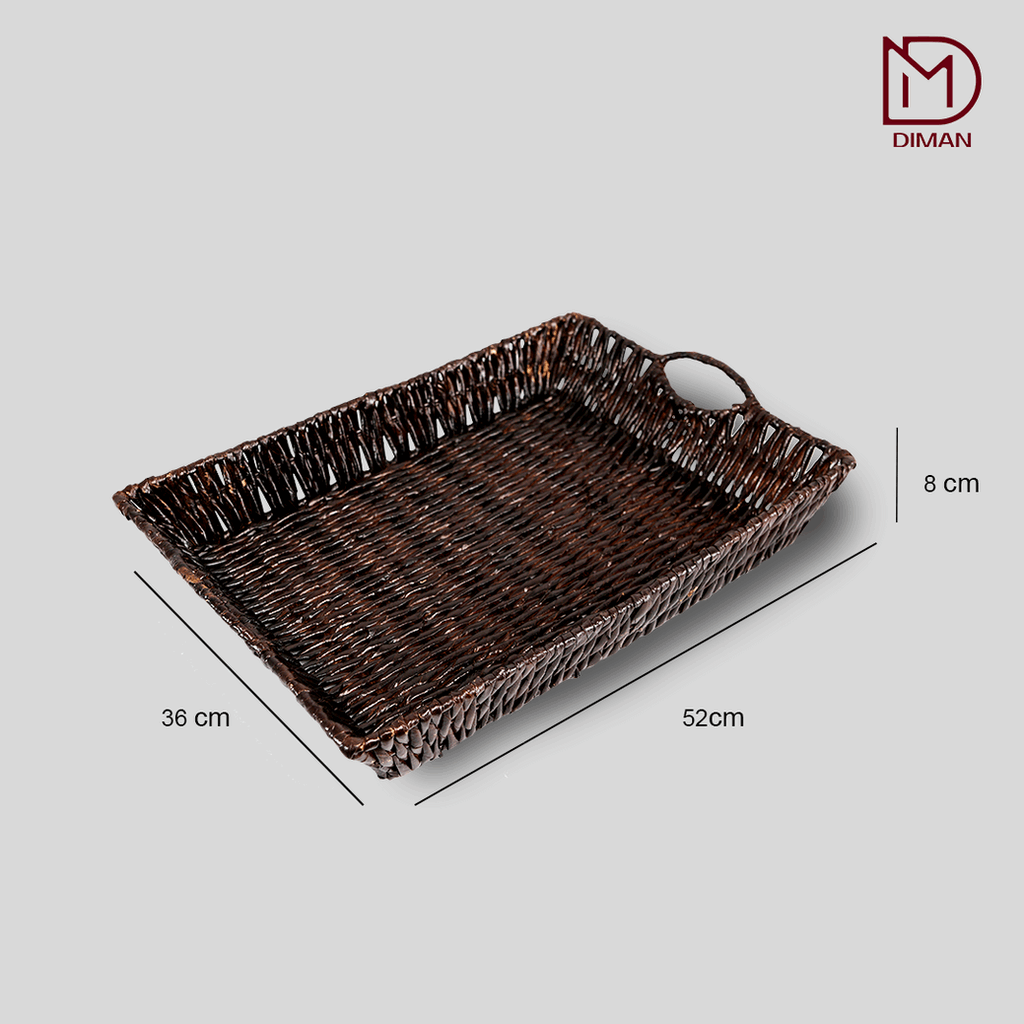 Coffee Rectangular rattan Tray